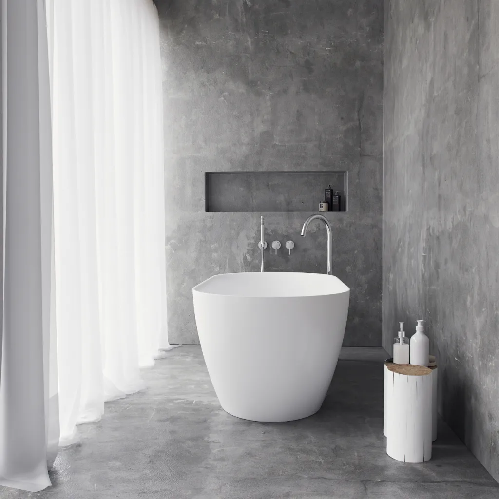 Pulcher Nomo 150 - Slim-Design Badkar 150x75, massiv matt vit SolidTec®