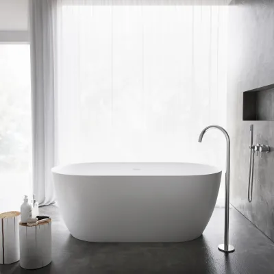 Pulcher Nomo 150 - Slim-Design Badkar 150x75, massiv matt vit SolidTec®