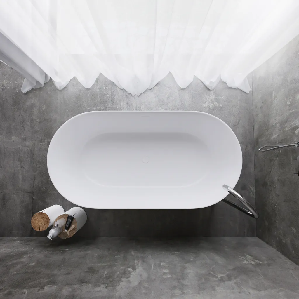 Pulcher Nomo 150 - Slim-Design Badkar 150x75, massiv matt vit SolidTec®