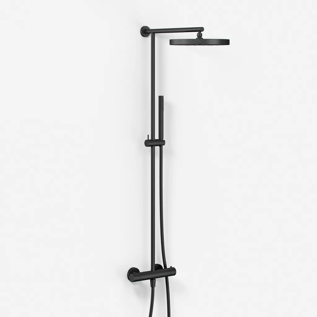 Semplice SRL10 S02 - Termostatsats, XXL Rain DeLux Ø28 m/EasyClean, Mattsvart