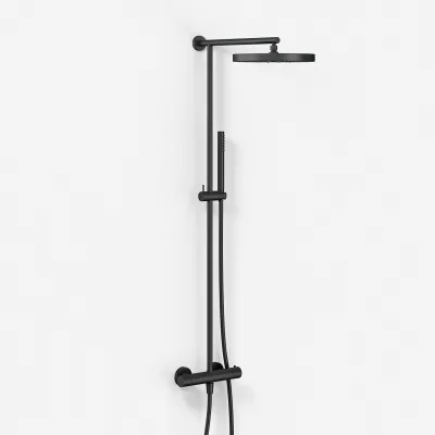 Semplice SRL10 S02 - Termostatsats, XXL Rain DeLux Ø28 m/EasyClean, Mattsvart