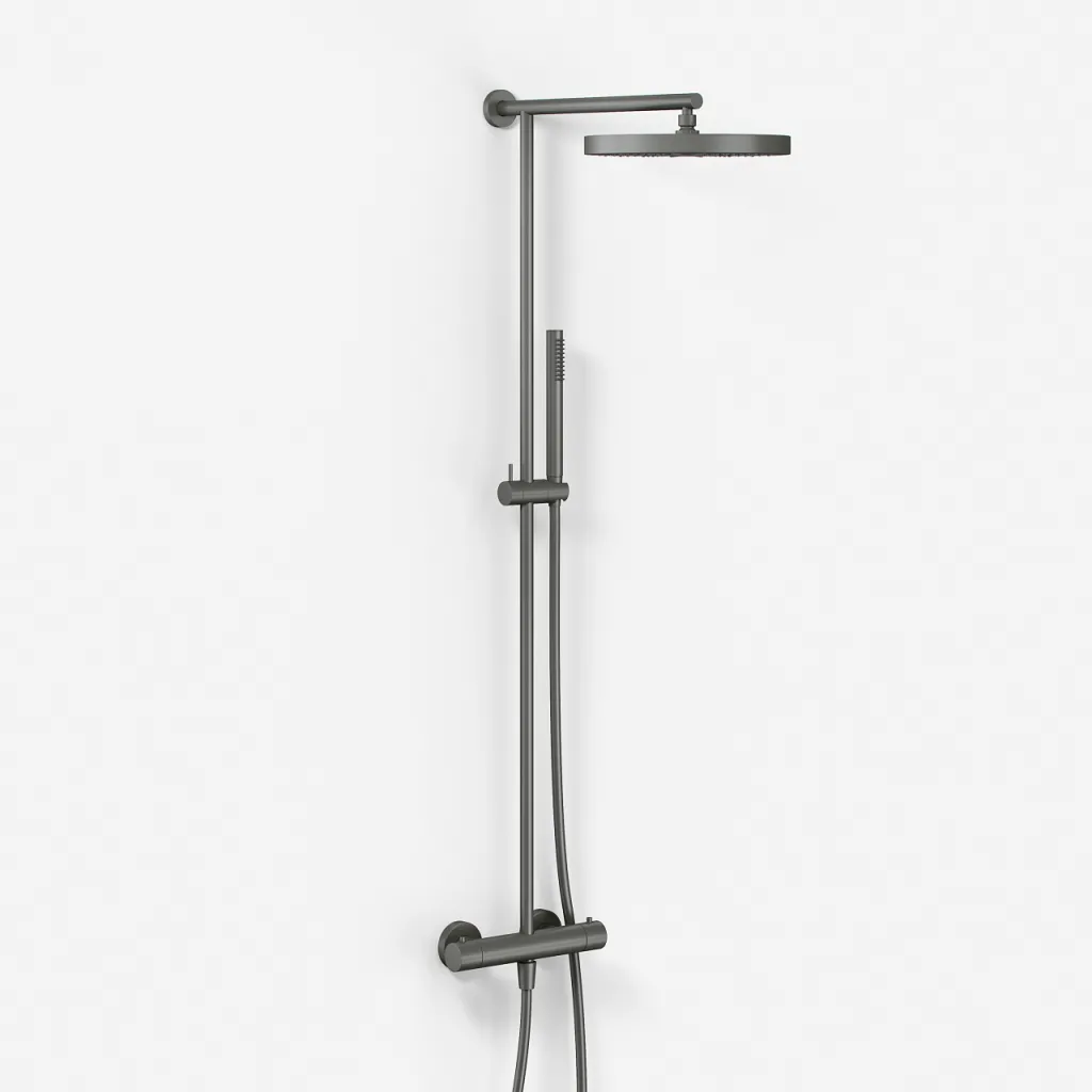 Semplice SRL10 S02 - Termostatset, XXL Rain DeLux Ø28 med EasyClean, PVD Matt Gun Metal