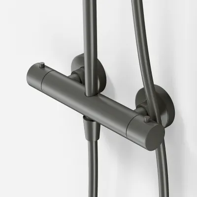 Semplice SRL10 S02 - Termostatset, XXL Rain DeLux Ø28 med EasyClean, PVD Matt Gun Metal