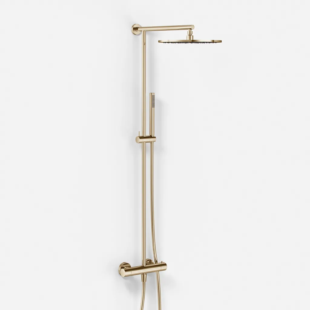 Semplice SRL10 S03 - Termostatset, Rain DeLuxe RHB30, Ø30 cm., Polerad mässing Naturfärgad