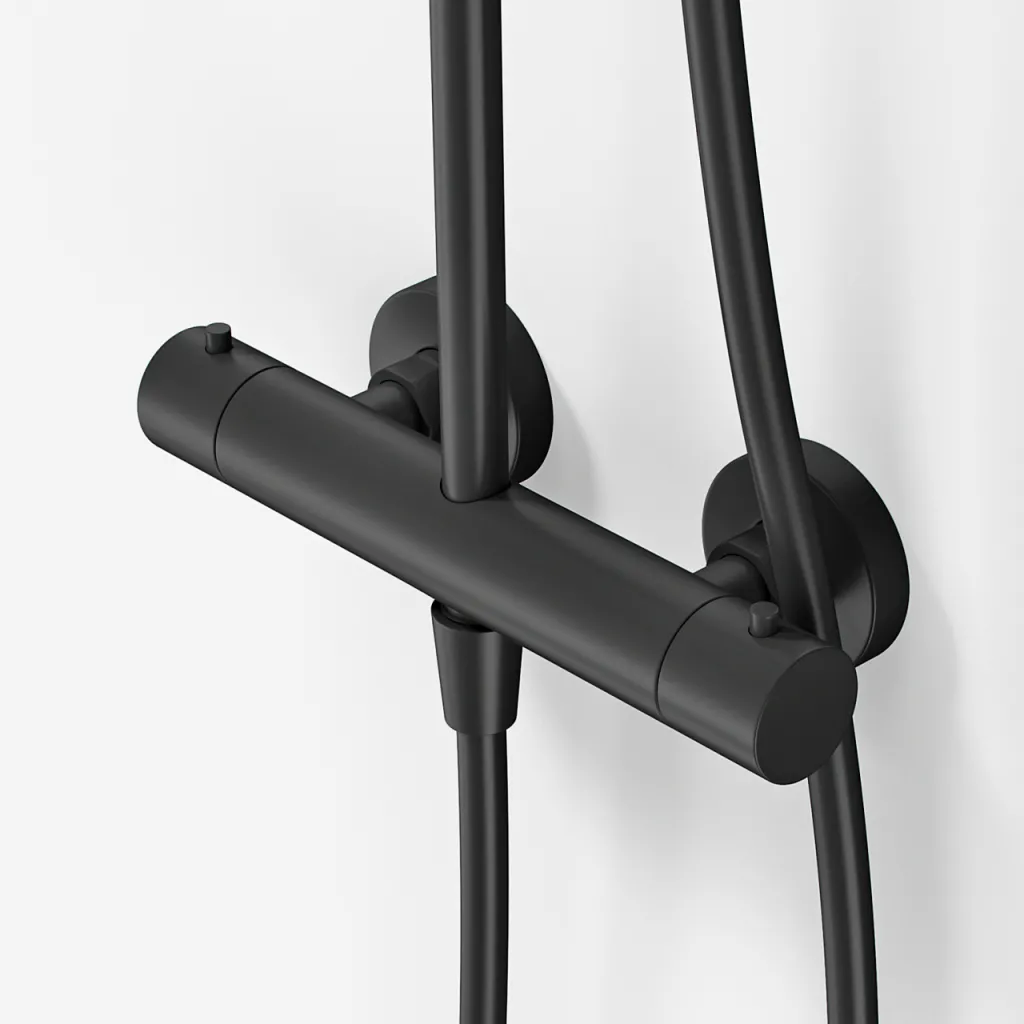 Semplice SRL10 S03 - Semplice SRL10 S03 - Termostatsats, Rain DeLuxe RHB30, Ø30 cm., Matt svart