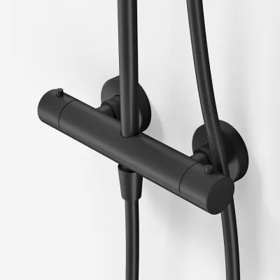Semplice SRL10 S03 - Semplice SRL10 S03 - Termostatsats, Rain DeLuxe RHB30, Ø30 cm., Matt svart