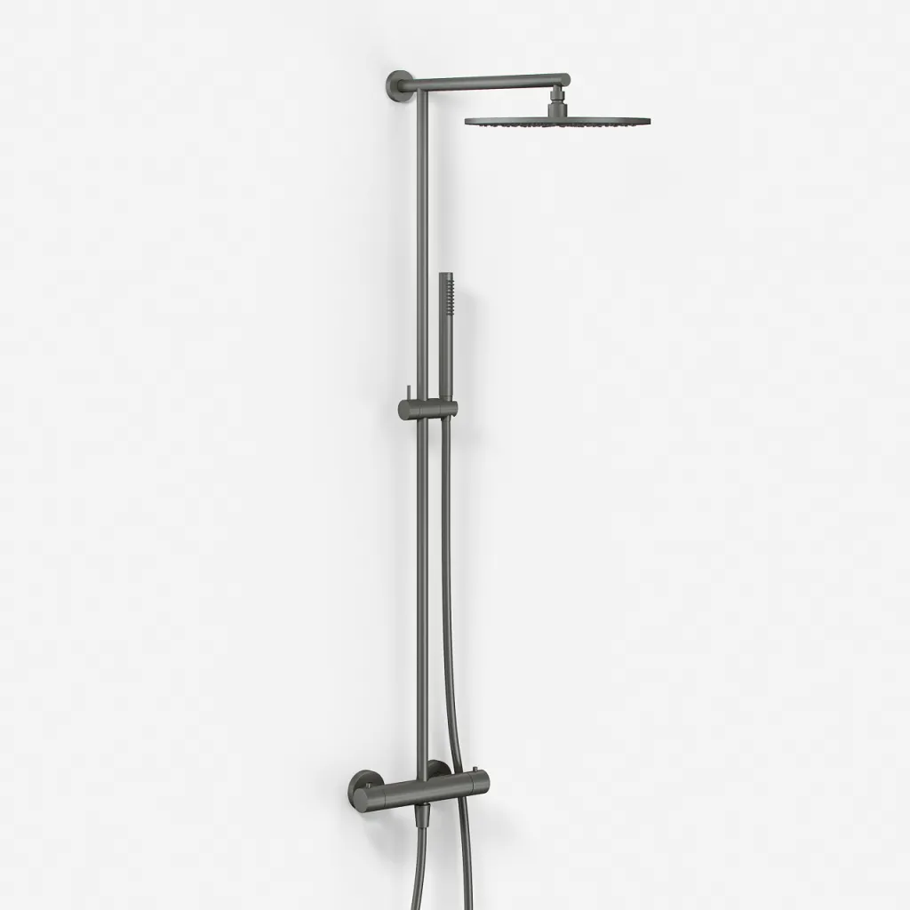 Semplice SRL10 S03 - Termostatsats, Rain DeLuxe RHB30, Ø30 cm., PVD Matt Gun Metal