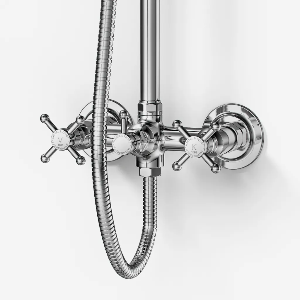 Hassel&Teudt HBR800 S02 - Duschstångssats m/Ø31 cm. Rain DeLuxe m/EasyClean, Chrome