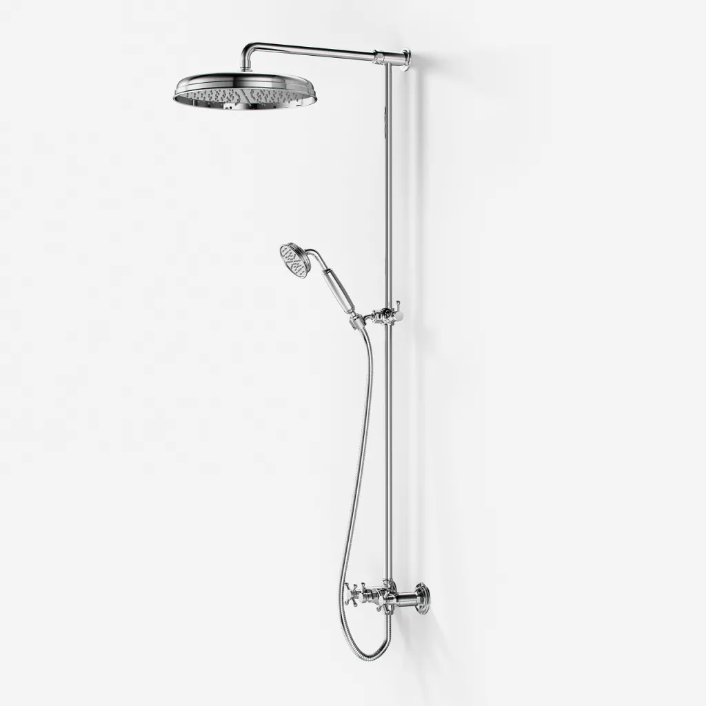 Hassel&Teudt HBR800 S02 - Duschstångssats m/Ø31 cm. Rain DeLuxe m/EasyClean, Chrome