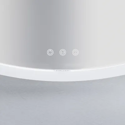 Pulcher Mood 1 PM1-100 - Ø100 cm. Imfri spegel med ljus och ljusstyrning, Mattvit 