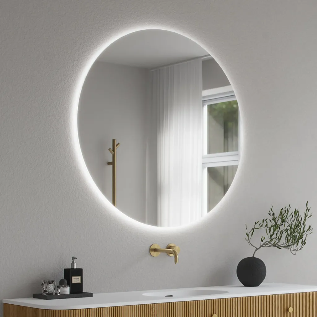 Pulcher Coco Backlight PM3-100 - Ø100 cm. LED-bakgrundsbelyst spegel med imskydd