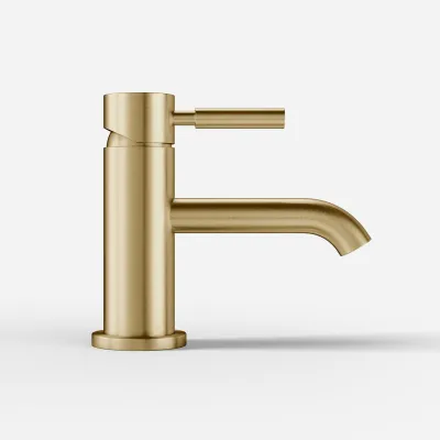 Semplice SHV101 - Engreppsblandare för tvättställ, PVD borstad mässing