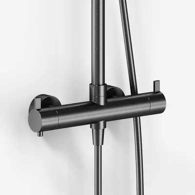 ArkiLife AVAO AABT900 S02 - Termostatsats Ø30 Wellness Rain, PVD Borstad Gun-metall