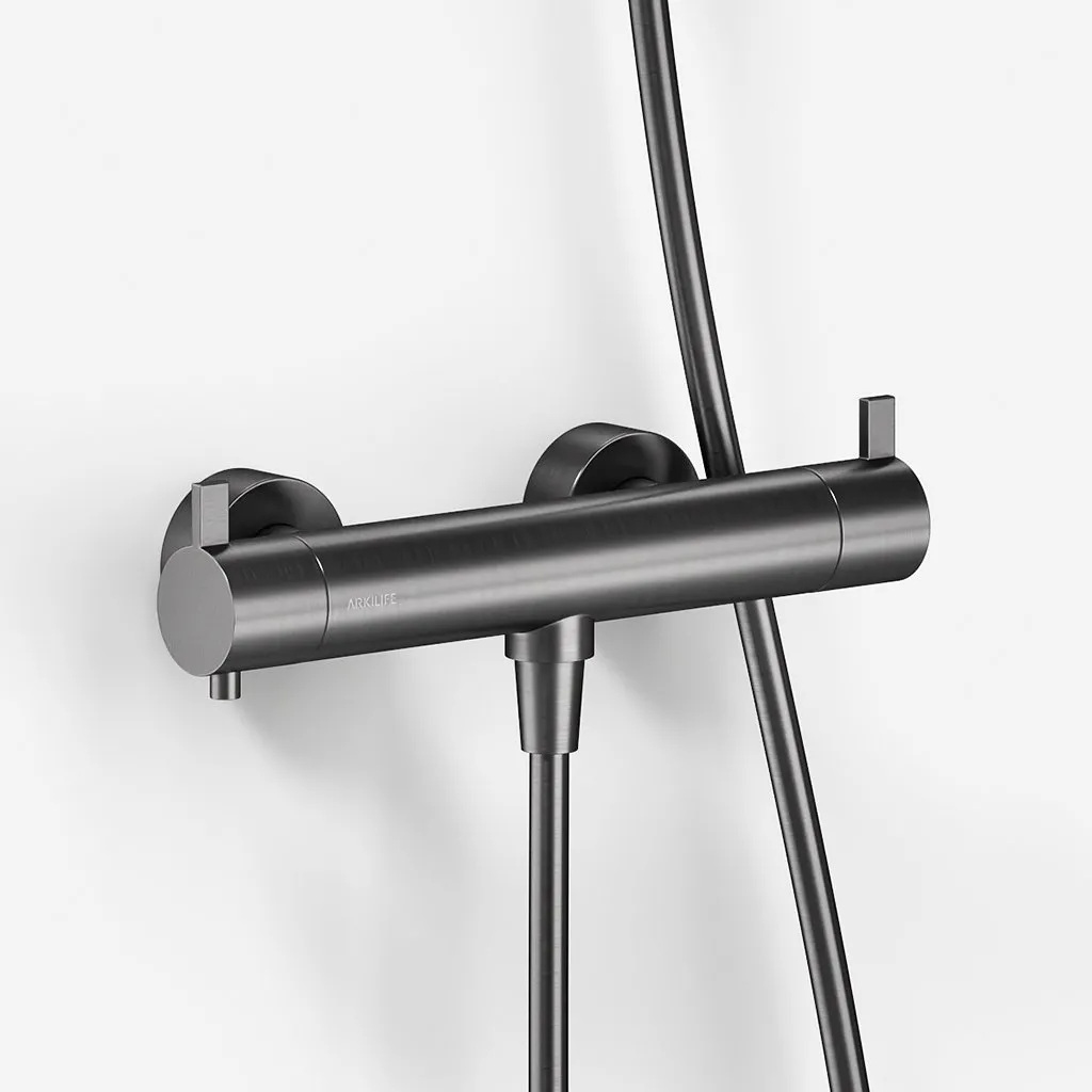 ArkiLife AVAO AABT204 S02 - Termostat inkl. Duschset, Stick, PVD Borstad Gunmetal
