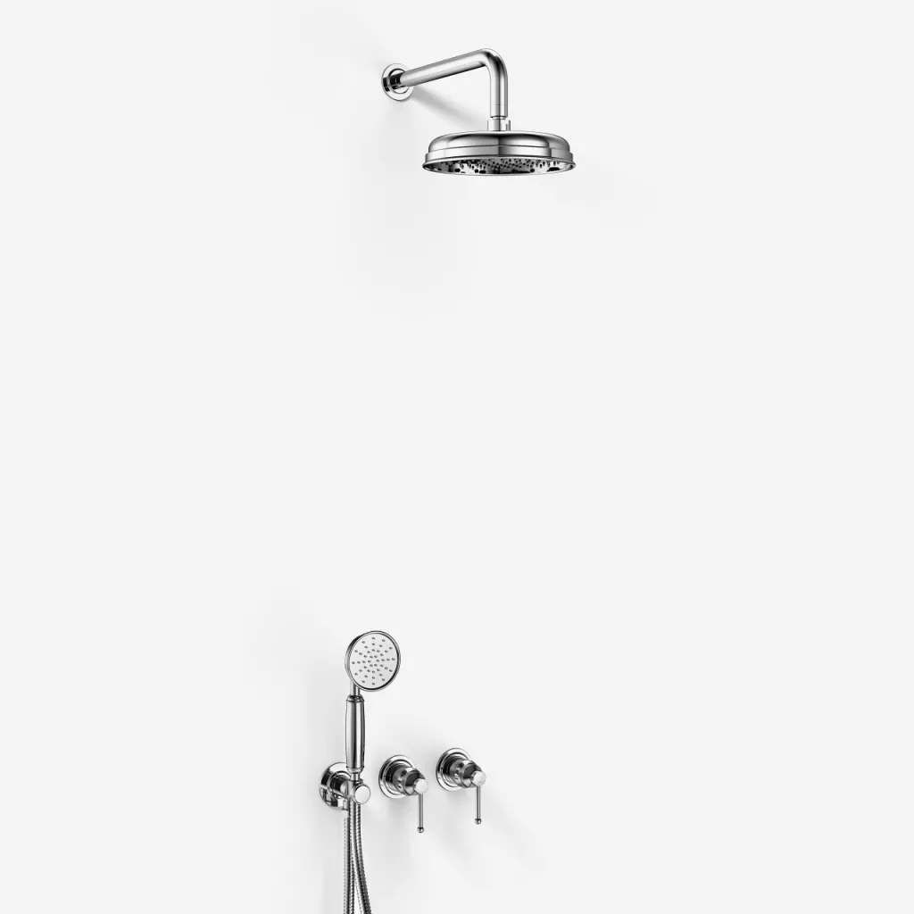 Hassel&Teudt HBR801 S01 - Duschset Ø21cm, Väggmonterad, Krom