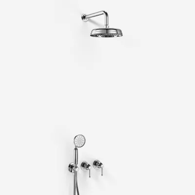 Hassel&Teudt HBR801 S01 - Duschset Ø21cm, Väggmonterad, Krom