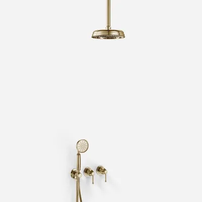 Hassel&Teudt HBR801 S02 - Duschset Ø21 cm, Tak, Polerad mässing Naturfärgad