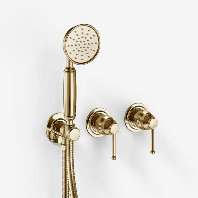 Hassel&Teudt HBR801 S02 - Duschset Ø21 cm, Tak, Polerad mässing Naturfärgad