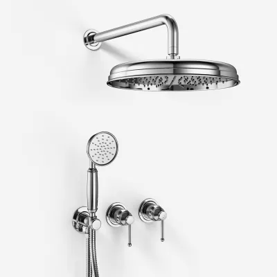 Hassel&Teudt HBR801 S03 - Duschset Ø31cm, Väggmonterad, Krom