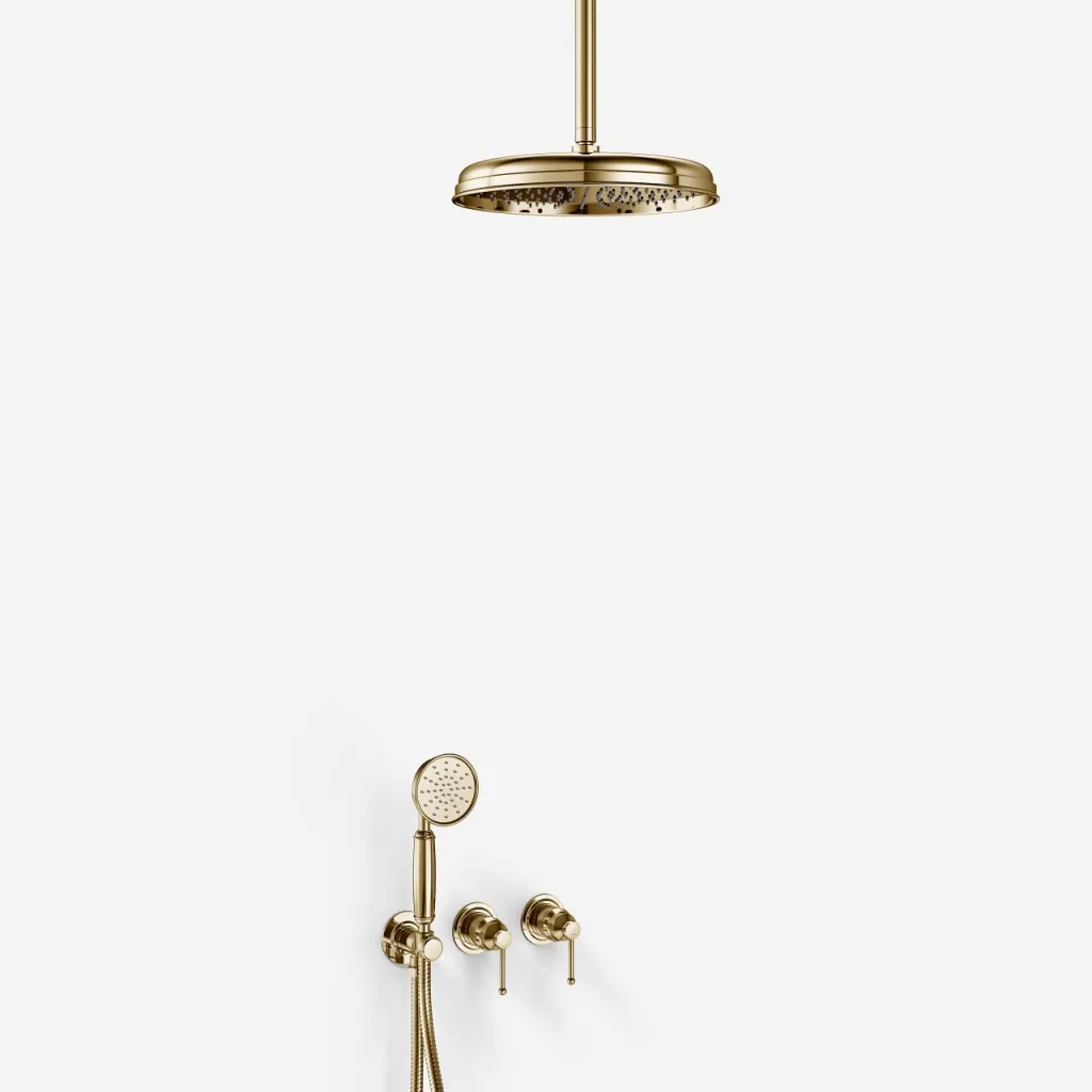 Hassel&Teudt HBR801 S04 - Duschset Ø31 cm, Tak, Polerad mässing Naturfärgad