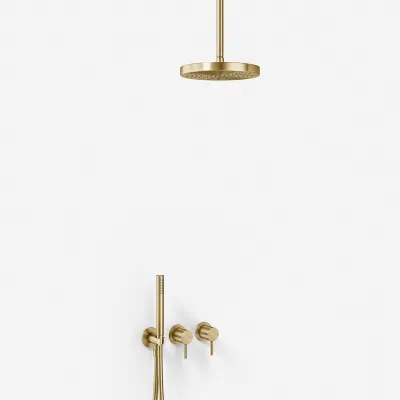 Semplice SBR801 S03 - Duschset, Ø24 cm, Tak, PVD Borstad Mässing