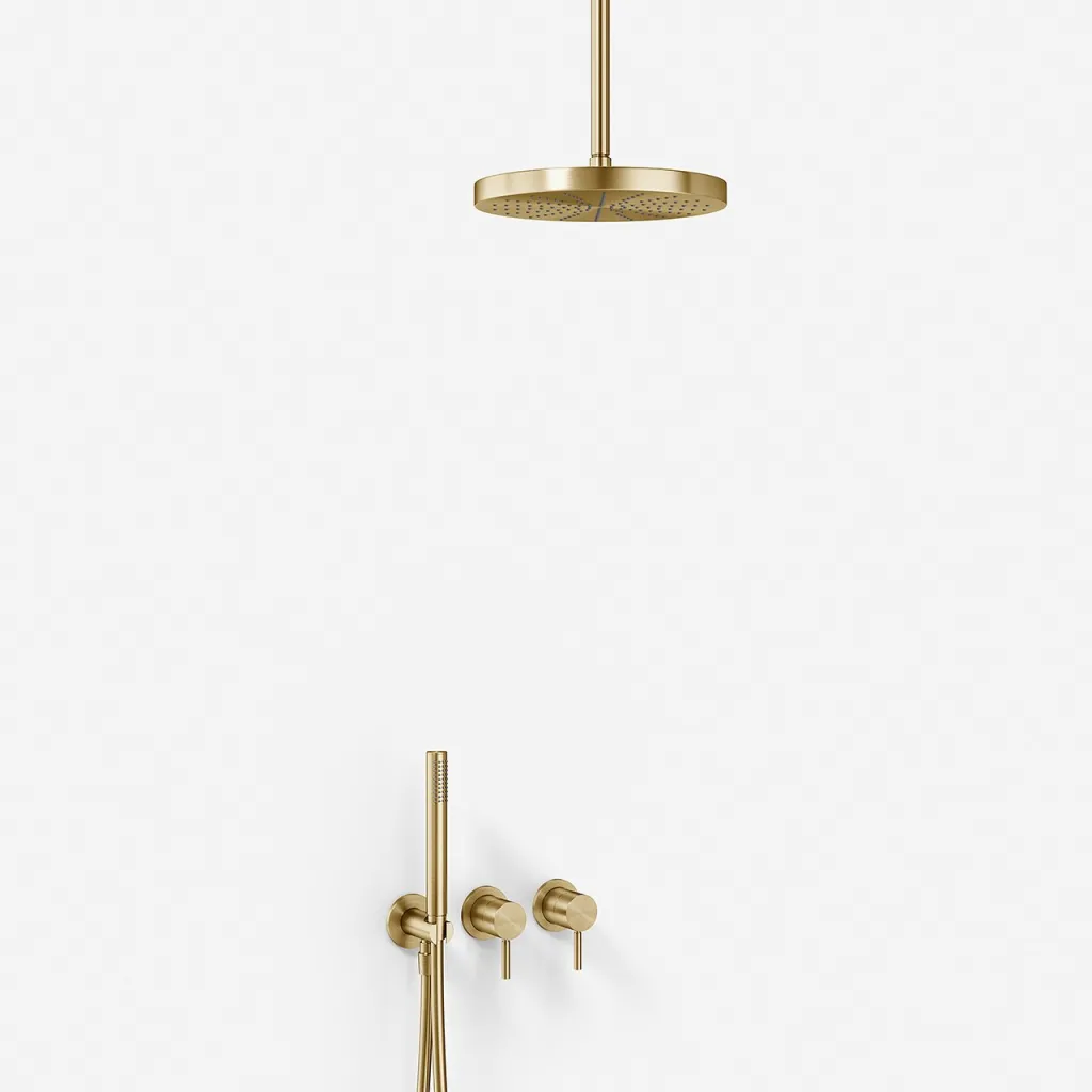 Semplice SBR801 S04 - Duschset, Ø28 cm, Tak, PVD Borstad Mässing