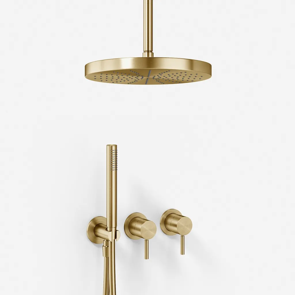 Semplice SBR801 S04 - Duschset, Ø28 cm, Tak, PVD Borstad Mässing
