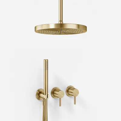 Semplice SBR801 S04 - Duschset, Ø28 cm, Tak, PVD Borstad Mässing
