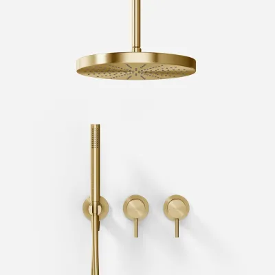 Semplice SBR801 S04 - Duschset, Ø28 cm, Tak, PVD Borstad Mässing
