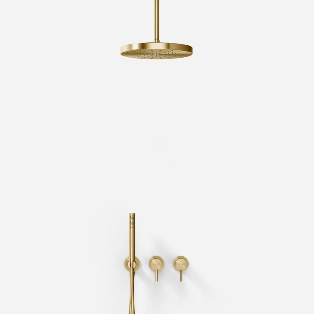 Semplice SBR801 S04 - Duschset, Ø28 cm, Tak, PVD Borstad Mässing