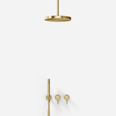Semplice SBR801 S04 - Duschset, Ø28 cm, Tak, PVD Borstad Mässing