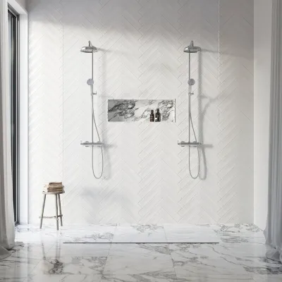 Hassel&Teudt HRL10 S01 - SmartTerm duschstångsset med Ø21 cm. Rain DeLuxe med EasyClean, Krom