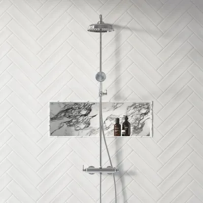 Hassel&Teudt HRL10 S01 - SmartTerm duschstångsset med Ø21 cm. Rain DeLuxe med EasyClean, Krom