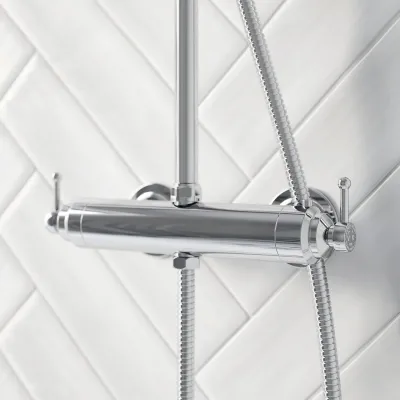 Hassel&Teudt HRL10 S01 - SmartTerm duschstångsset med Ø21 cm. Rain DeLuxe med EasyClean, Krom