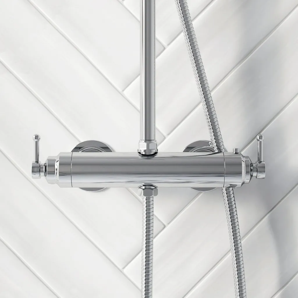 Hassel&Teudt HRL10 S01 - SmartTerm duschstångsset med Ø21 cm. Rain DeLuxe med EasyClean, Krom