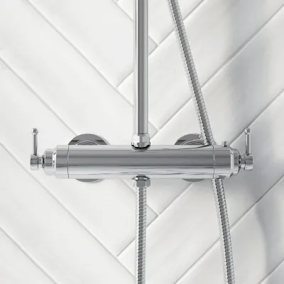 Hassel&Teudt HRL10 S01 - SmartTerm duschstångsset med Ø21 cm. Rain DeLuxe med EasyClean, Krom
