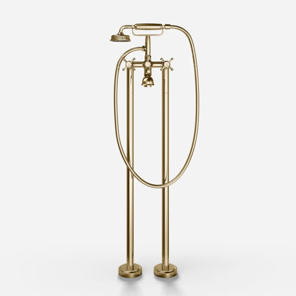 Hassel&Teudt HBK702 - Fristående badkarsblandare, polerad mässing naturfärgad