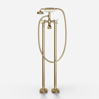 Hassel&Teudt HBK702 - Fristående badkarsblandare, polerad mässing naturfärgad