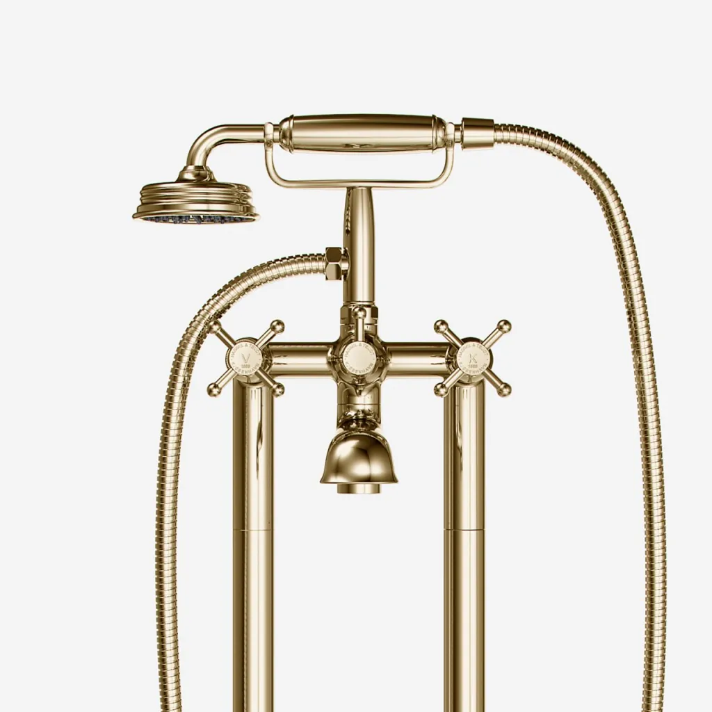 Hassel&Teudt HBK702 - Fristående badkarsblandare, polerad mässing naturfärgad