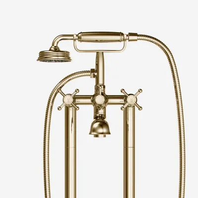 Hassel&Teudt HBK702 - Fristående badkarsblandare, polerad mässing naturfärgad