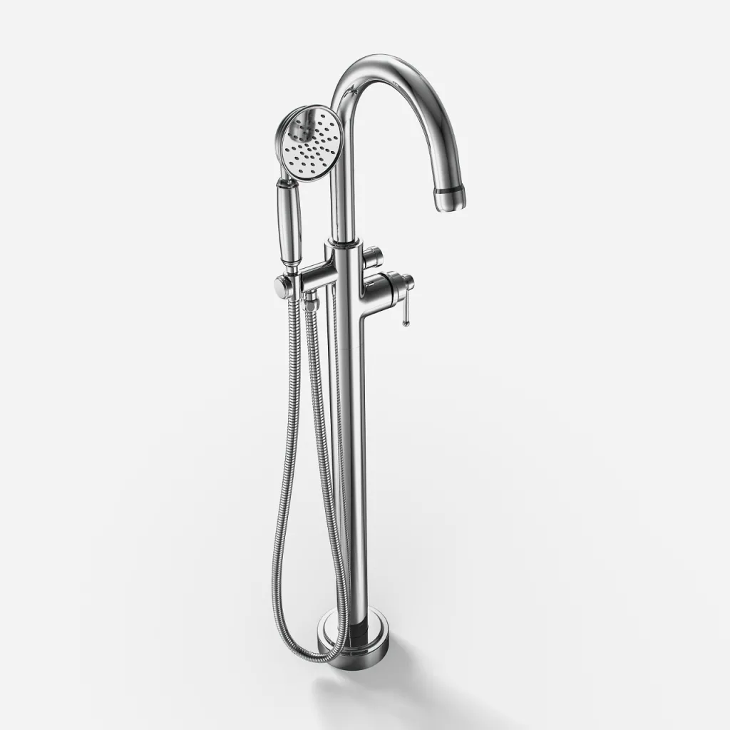 Hassel&Teudt HBK703 - Engrepps fristående badkarsblandare, Krom