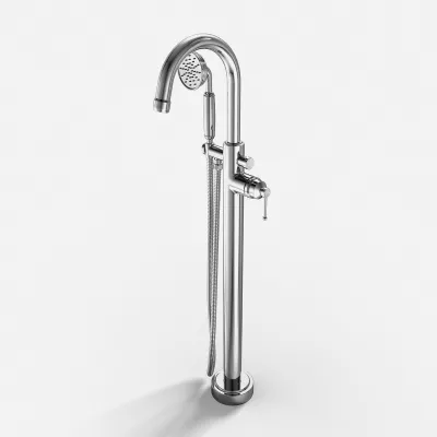 Hassel&Teudt HBK703 - Engrepps fristående badkarsblandare, Krom