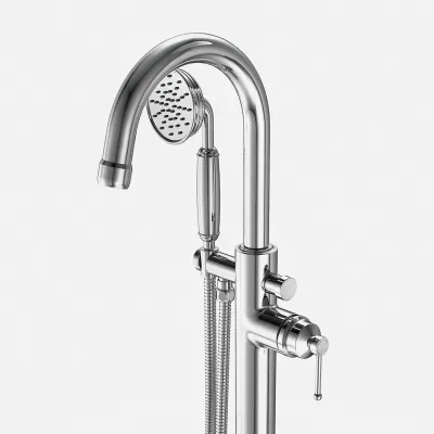 Hassel&Teudt HBK703 - Engrepps fristående badkarsblandare, Krom