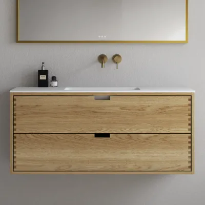 CPH Tapwork Soho 120 - MKII, fingergängade skåp i naturek inklusive Mathvid SolidTec® diskho