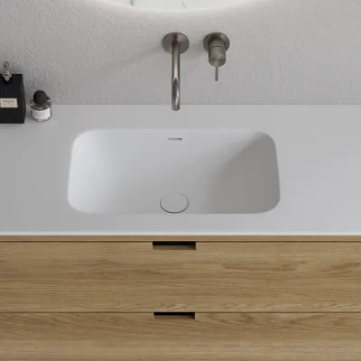 CPH Tapwork Soft 120 - MKII, fingergängade skåp i naturek inklusive Mathvid SolidTec® diskho