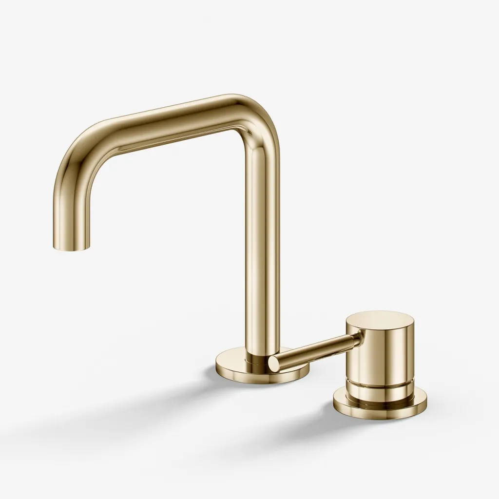 Semplice SHV405 S02 - Tvättställsblandare med fast pip, Polerad mässing Naturfärgad