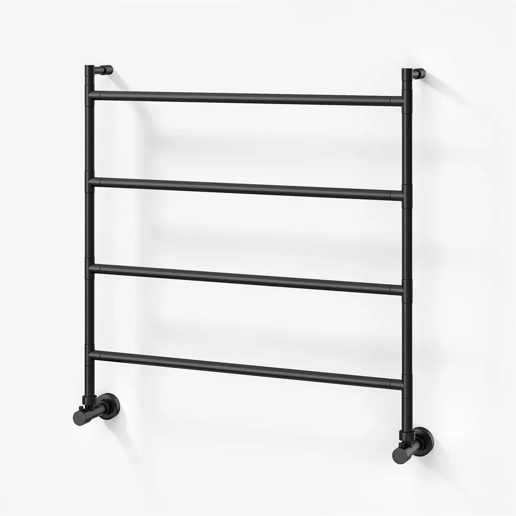 Vetro Nostromo 482/4 - 80x80, Vattenburen handdukstork, matt svart