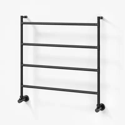 Vetro Nostromo 482/4 - 80x80, Vattenburen handdukstork, matt svart