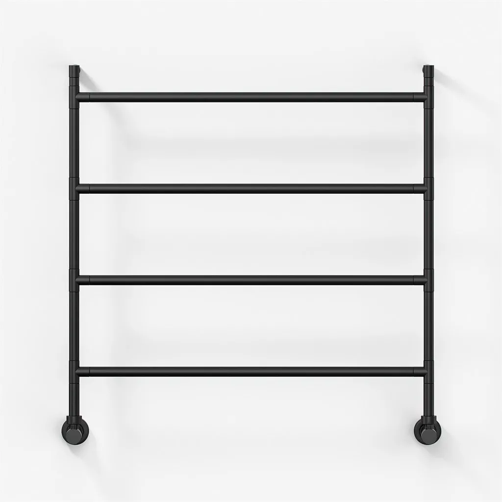 Vetro Nostromo 482/4 - 80x80, Vattenburen handdukstork, matt svart