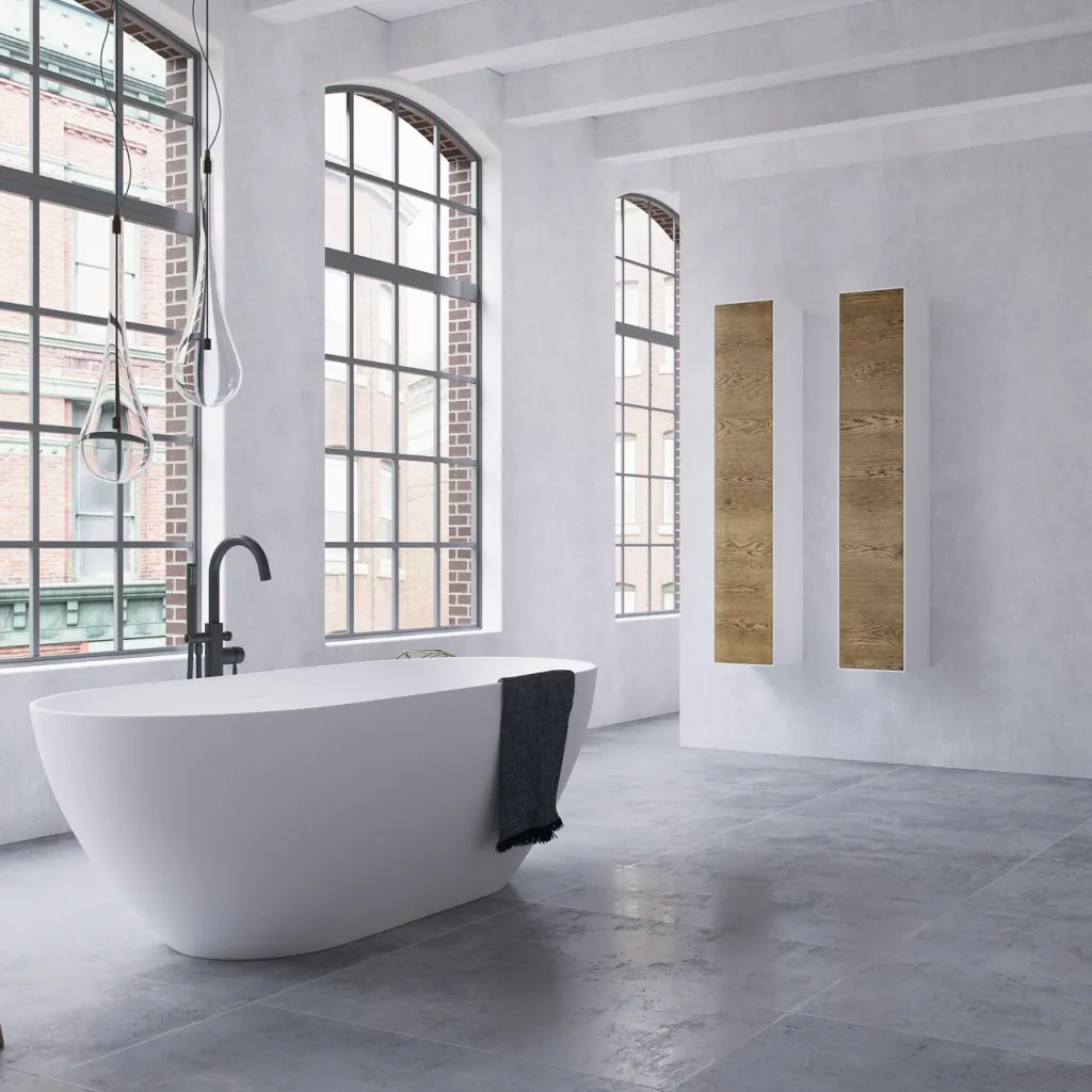 Copenhagen Chic CC3530 - Högskåp i Mattvid Corian® och Raw Wild Oak